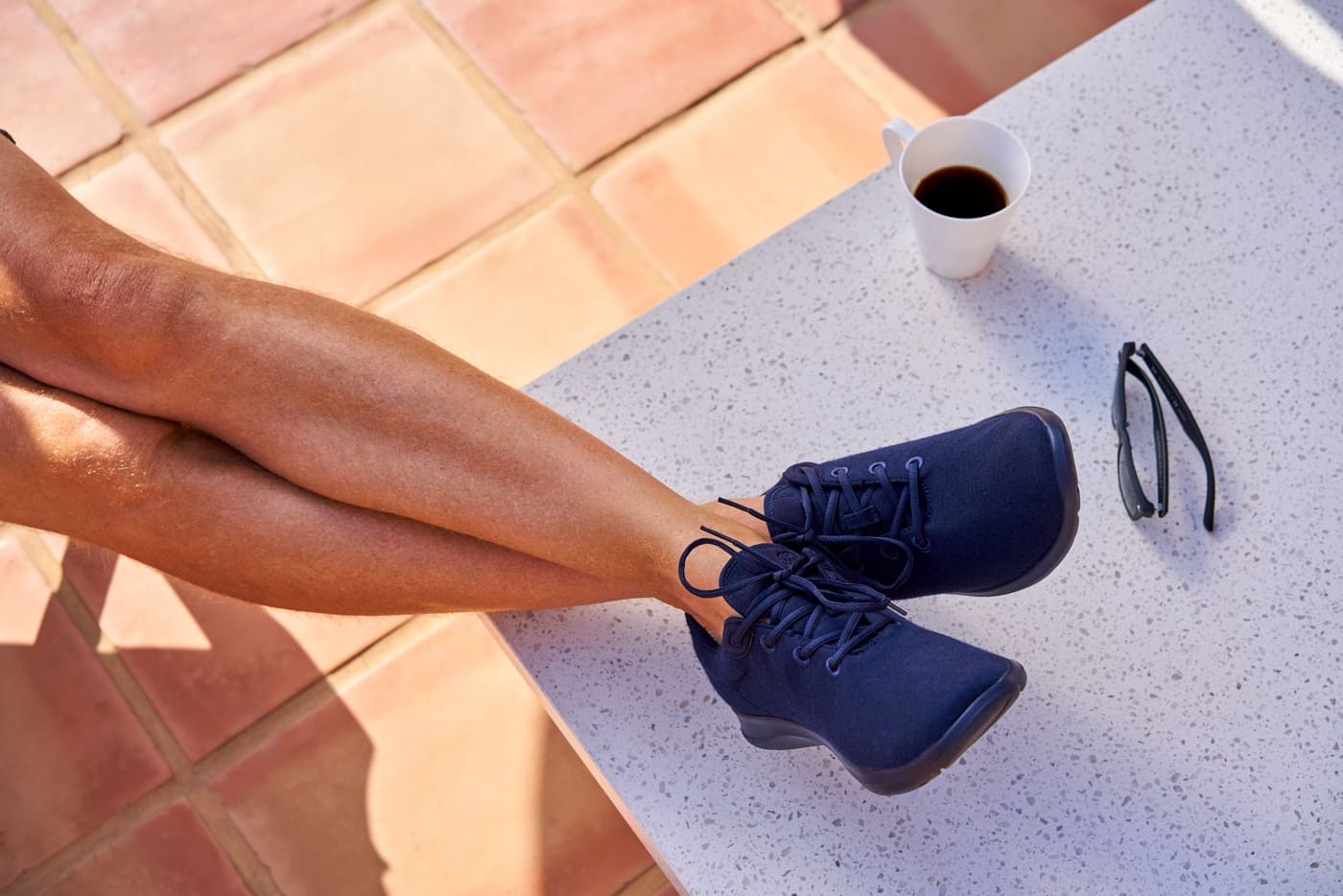 Die richtigen Schuhe für die Arbeit! Merino Schuhe blau barfuß